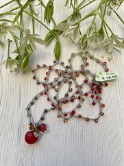COLLANA UNCINETTO GEMMA PIETRA DURA ROSSA