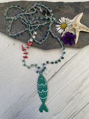 COLLANA UNCINETTO PESCIOLINO SMALTATO OTTANIO GRANDE