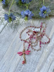 COLLANA UNCINETTO LIBELLULA SMALTATA FUCSIA