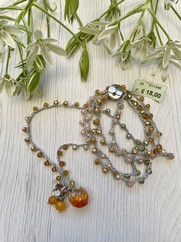 COLLANA UNCINETTO GEMMA PIETRA DURA AMBRA