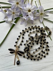 COLLANA UNCINETTO LIBELLULA SMALTATA NERA
