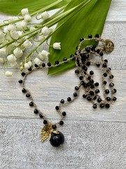 COLLANA UNCINETTO GEMMA PIETRA DURA NERO