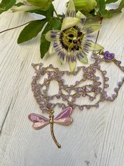 COLLANA UNCINETTO LIBELLULA SMALTATA GLICINE