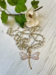 COLLANA UNCINETTO LIBELLULA BIANCA