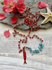 COLLANA UNCINETTO PESCIOLINO ROSSO PICCOLO
