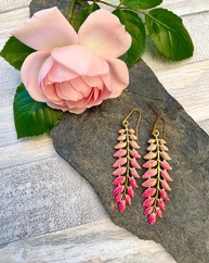 ORECCHINI FOGLIA ROSA SFUMATO