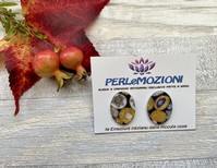 ORECCHINI A LOBO IN TESSUTO BOLLE BLU