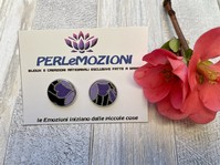 ORECCHINI A LOBO IN TESSURO FIORE LILLA