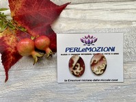 ORECCHINI A LOBO IN TESSUTO ONDE CARAMELLO ROSA