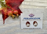 ORECCHINI A LOBO IN TESSUTO ALA BIANCA