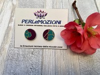 ORECCHINI IN TESSUTO FIORE TURCHESE