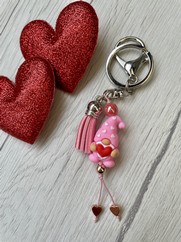 PORTACHIAVI GNOMETTA IN SILICONE ROSA