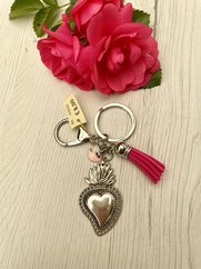 PORTACHIAVI CUORE SACRO FUCSIA