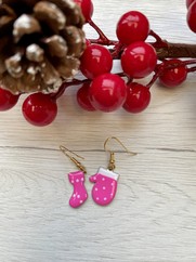 ORECCHINI NATALE FUCSIA