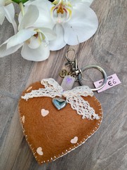 PORTACHIAVI CUORE BEIGE COD 7320