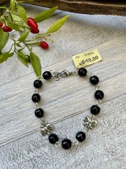 BRACCIALE IN PIETRA DURA NERO