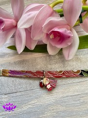 BRACCIALE COTONE GIAPPONESE PAVONE ROSSO