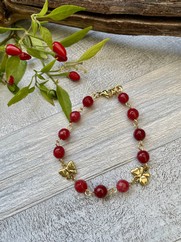 BRACCIALE IN PIETRA DURA BORDEAUX