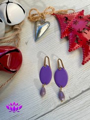 ORECCHINI OVALE SMALTATO VIOLA