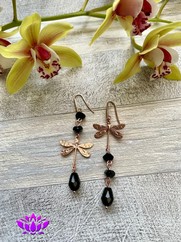 ORECCHINI LIBELLULA NERO