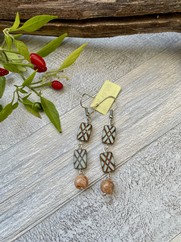 ORECCHINI RETTANGOLINI BOEMIA AZZURRINO