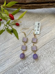 ORECCHINI CUBETTI BOEMIA GLICINE