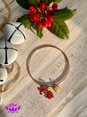 BRACCIALE RIGIDO CHARMS NATALE ACCIAIO GODL ROSE