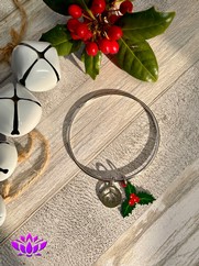 BRACCIALE RIGIDO CHARMS NATALE ACCIAIO 