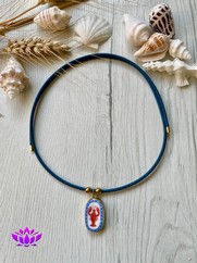 GIROCOLLO MAGNETICO BLU CON CHARMS CERAMICA