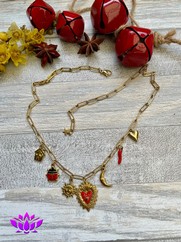 GIROCOLLO ACCIAIO CUORE SACRO ROSSO