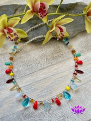 GIROCOLLO CON VETRI DI BOEMIA MULTICOLOR