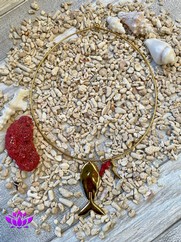GIROCOLLO RIGIDO CORALLO ROSSO ORO