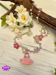 COLLANA UNCINETTO NAPPA COTONE E FIORELLINI