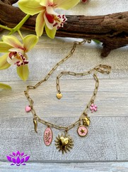 GIROCOLLO IN ACCIAIO SMALTI ROSA