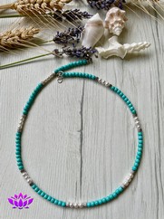 GIROCOLLO TURCHESE E PERLE
