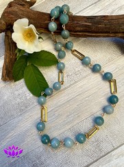 COLLANA IN PIETRA DURA AZZURRO ICE