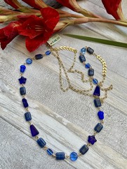 COLLANA LUNGA CON VETRI BOEMIA BLU