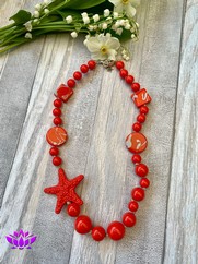 COLLANA IN RESINA STELLA MARINA CORALLO 