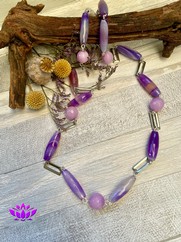 COLLANA IN PIETRA DURA AGATA VIOLA
