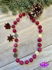 COLLANA IN PIETRA DURA ROSA