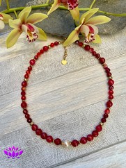 GIROCOLLO IN PETRA DURA BORDEAUX E PERLA FIUME