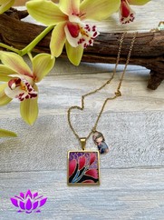 CIONDOLO COTONE GIAPPONESE QUADRO BOCCIOLO