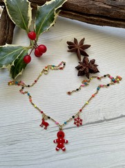 COLLANA CON CHARMS NATALE ROSSO