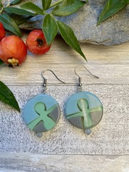 ORECCHINI CRAZY RESINA AZZURRO GRIGIO