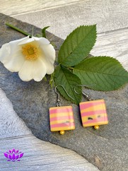 ORECCHINI CRAZY RESINA GIALLO ROSA