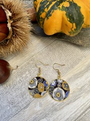 ORECCHINI COTONE GIAPPONESE ORO BOLLE BLU