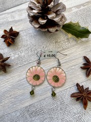 ORECCHINI COTONE GIAPPONESE MARGHERITA ROSA