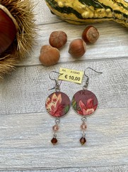 ORECCHINI COTONE AMERICANO FIORE ROSA ANTICO