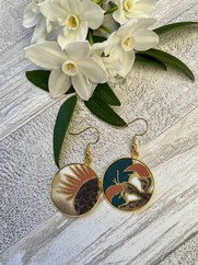 ORECCHINI COTONE GIAPPONESE ORO ARTIGLIO DEL DRAGO