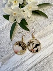 ORECCHINI COTONE GIAPPONESE ORO FIORE ROSA